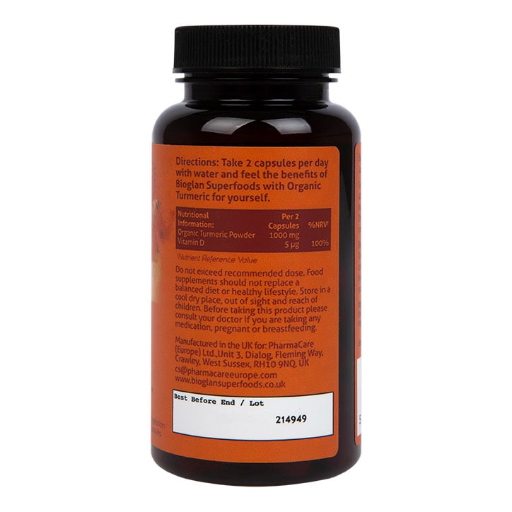 Bioglan Superfoods Organic Turmeric 60 Capsules